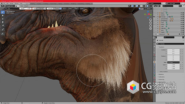 Blender实时毛发插件 Realtime Fur Scatter + 使用教程