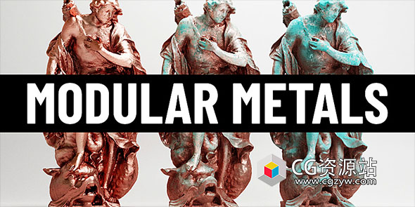Blender钢铁金属材质节点预设插件 Modular Metals