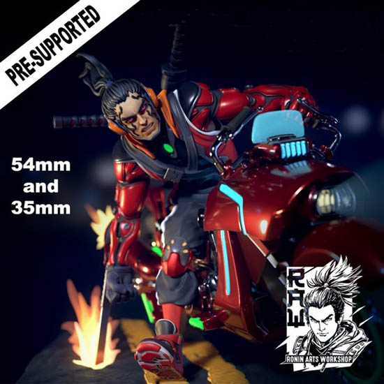 游戏角色3D打印模型 Cyber​​​​punk BikerTakeshi-图片1