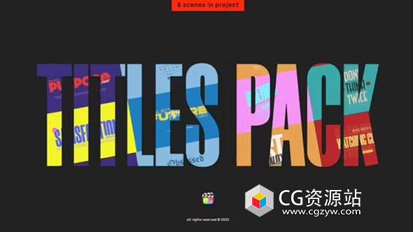 FCPX插件-8组文字标题排版动画 Titles Pack