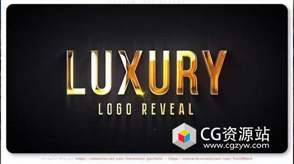 AE模板-金色标题电影Logo开场动画 Luxury Logo Reveal