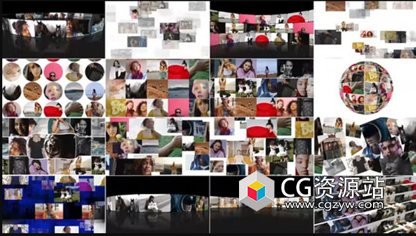 FCPX插件-38种多屏视频墙大屏幕轮播背景展示动画