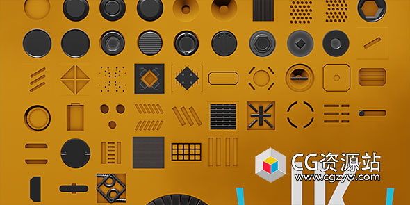 Blender75个贴画素材 75 Decals For Decalmachine 2.1