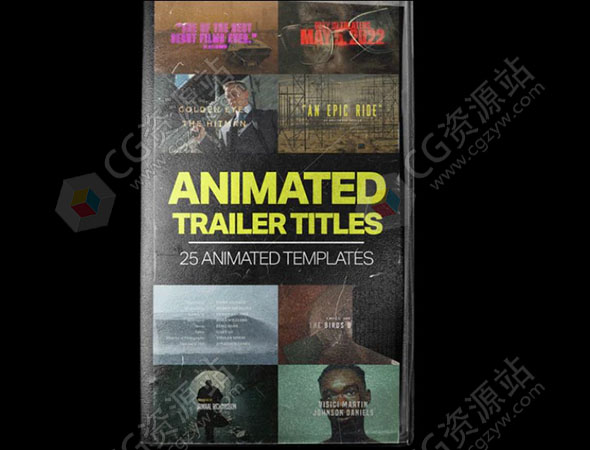 AE模板+PR预设-25种电影预告片文字标题片头片尾动画 Tropic Colour – Animated Movie Trailer & Film Title