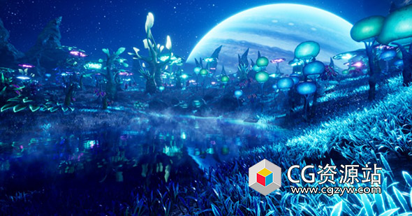 Unreal Engine外星星球奇幻环境沼泽植物资源包