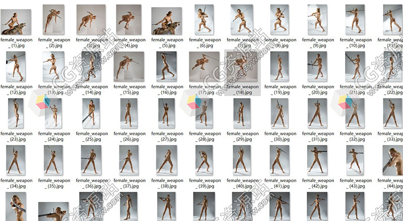 200+剑长矛武器女性角色姿势造型高清参考图片-图片2