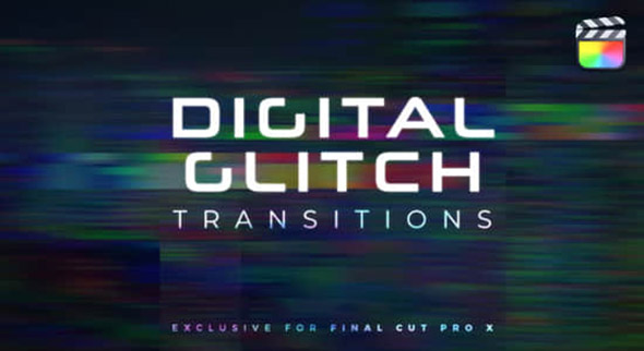 FCPX插件-30个毛刺故障失真色彩分离视频转场过渡预设