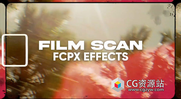 FCPX插件-复古像素拉伸胶片边框划痕光效叠加视频特效预设