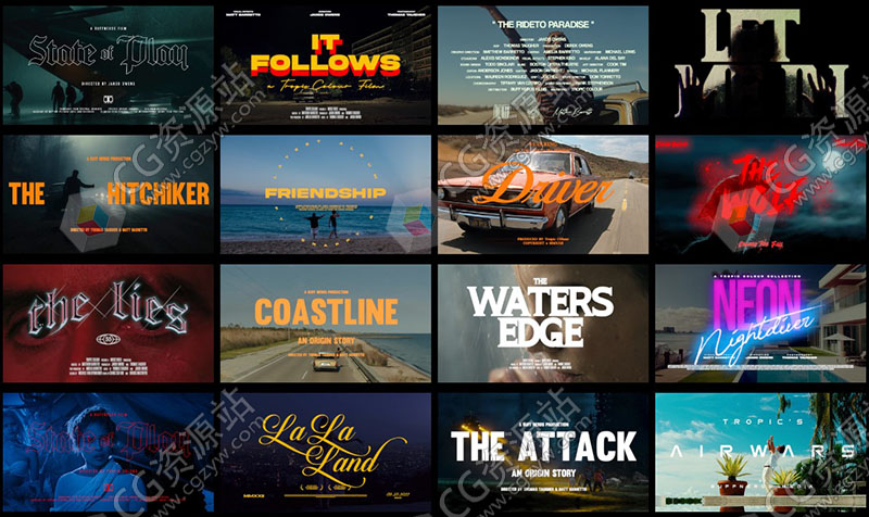 FCPX/PR/PS/达芬奇-40组电影文字标题 Tropic Colour – Film Titles V1+V2-图片2