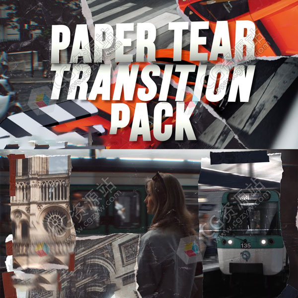 FCPX插件-30组纸张撕纸特效视频转场预设+音效