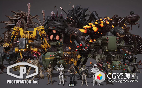 Unity科幻机器人机甲外星生物资源包