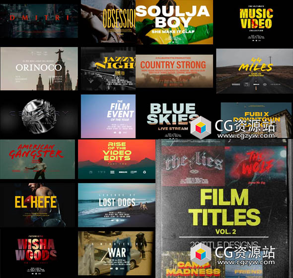 FCPX/PR/PS/达芬奇-40组电影文字标题 Tropic Colour – Film Titles V1+V2-图片1