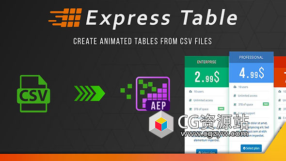 CSV表格导入生成AE脚本 Express Table V1.2