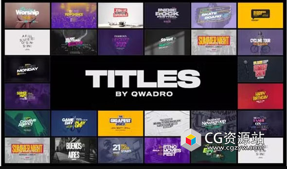 AE模板-33个现代动态文字标题动画 Titles