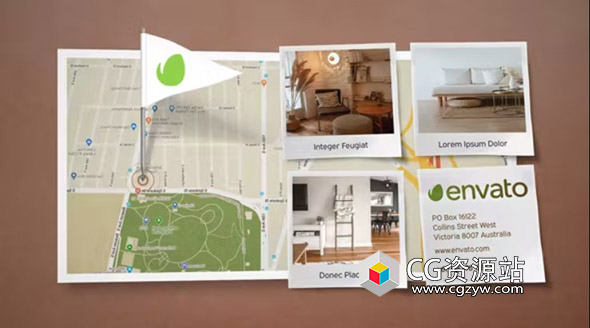 AE模板-地图位置标点图片展示 MAP