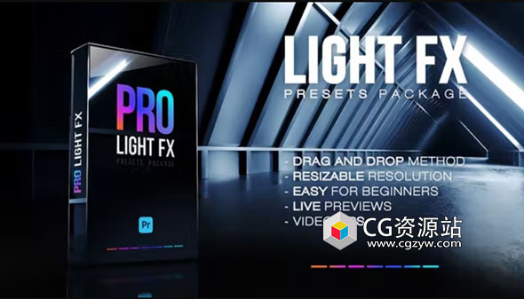 PR模板-漏光光效叠加特效视频转场 Light FX & Transitions Pack