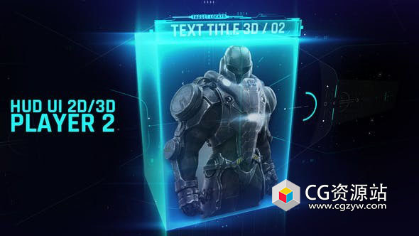 AE模板-科技感HUD元素播放器界面 HUD UI 2d/3d Player 2