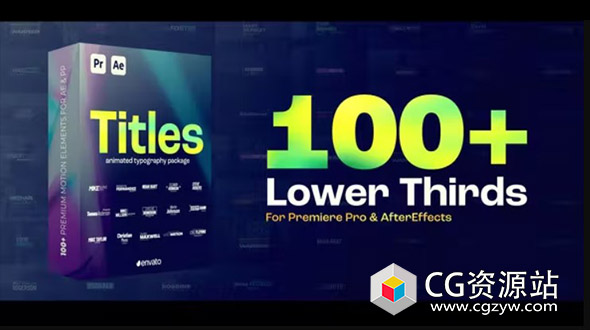 AE+PR模板-100组文字标题字幕条动画 Lower Thirds Pack