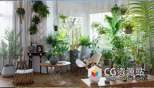 46组室内绿植盆栽3D模型 Archmodels Vol. 260