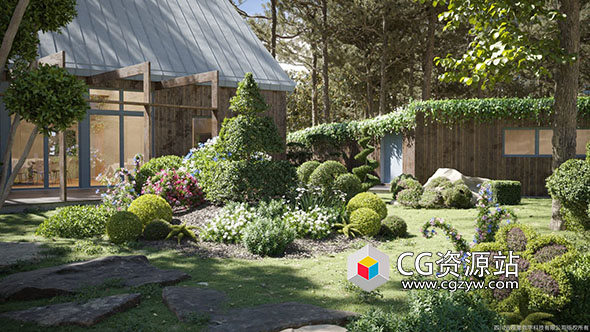 72组高品质牛筋草女贞子凤仙花树木植物3D模型V104-图片1