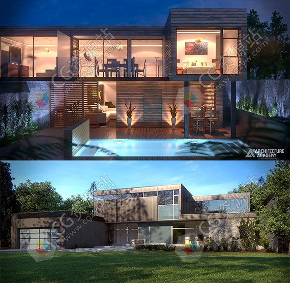 Blender室内外建筑场景大师级实例视频教程-图片1