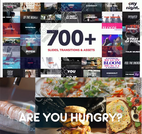 AE脚本-700组文字标题排版转场幻灯片视频宣传开场 Openers