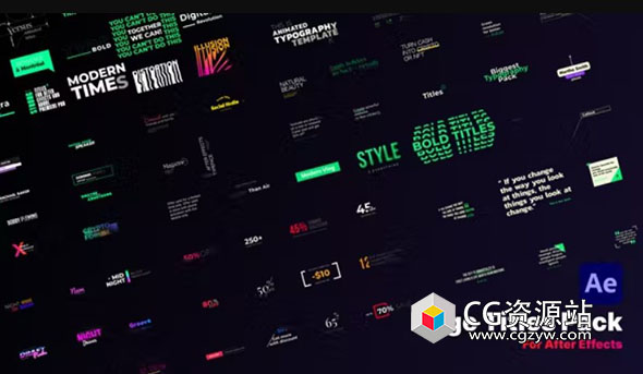 AE模板+PR脚本-210组创意简单文字标题字幕时尚指示线动画 Huge Title Pack