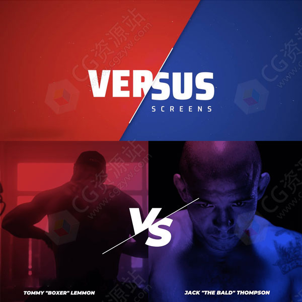 FCPX插件-30组比赛双方选手介绍对抗展示包装动画预设