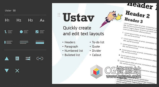 文本布局排版设计动画AE脚本 Ustav V1.0.1