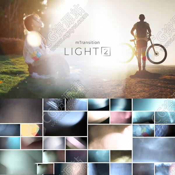 FCPX插件-50组唯美发光过渡光效叠加视频转场预设-图片1