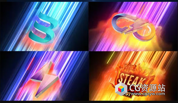 AE模板-快速能量光效速度线Logo动画 Fast Futuristic Energetic Logo