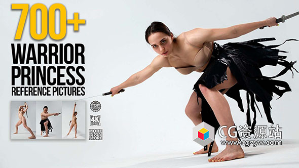 700张女性战士类型手拿兵器姿势造型高清参考图片-图片1