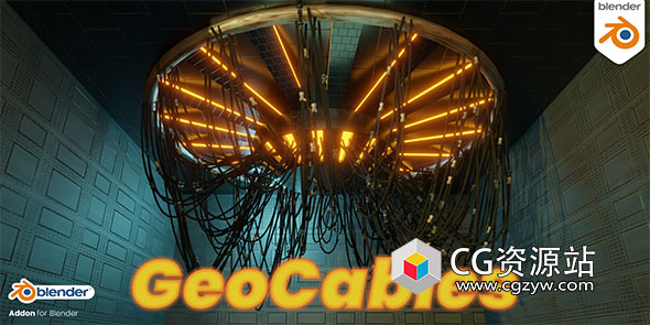 Blender电线电缆生成插件 GeoCables v2.1.0 – Geometry Nodes Cables