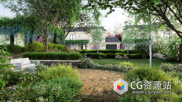 15种草团灌木藤蔓花园景观温带植物3D模型 GlobePlants V39 DS MAX格式