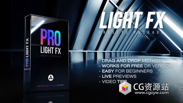 达芬奇模板-唯美光效散景漏光叠加视频转场 Light FX & Transitions