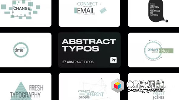 PR模板-27组抽象文字标题排版动画 Abstract Typo