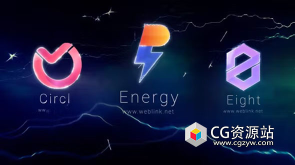 AE模板-电流闪电炫酷故障Logo动画 Electric Logo