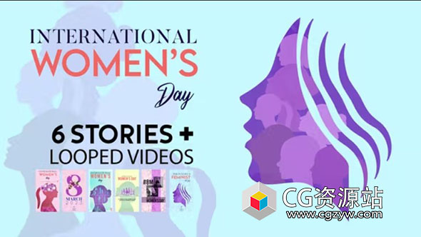AE模板-竖屏三八妇女节多彩插图元素开场动画 International Women’s Day Stories