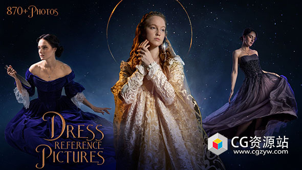 870张女性着装礼服艺术姿势造型高清参考图片-图片1