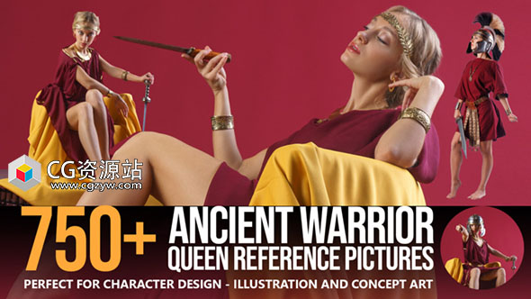 750+古代武士女王服装姿势造型高清参考图片包-图片1