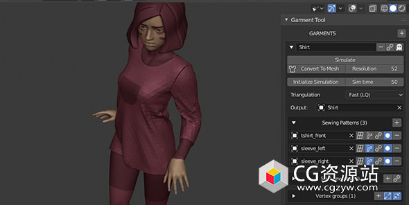 Blender服装布料模拟插件 Garment Tool v2.1.0