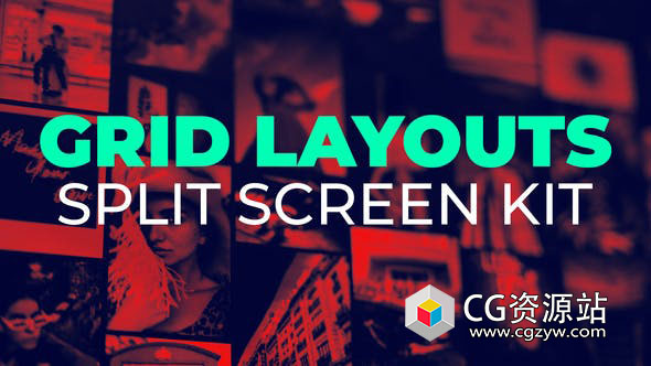 FCPX插件-15个网格布局拼贴分屏视频开场动画