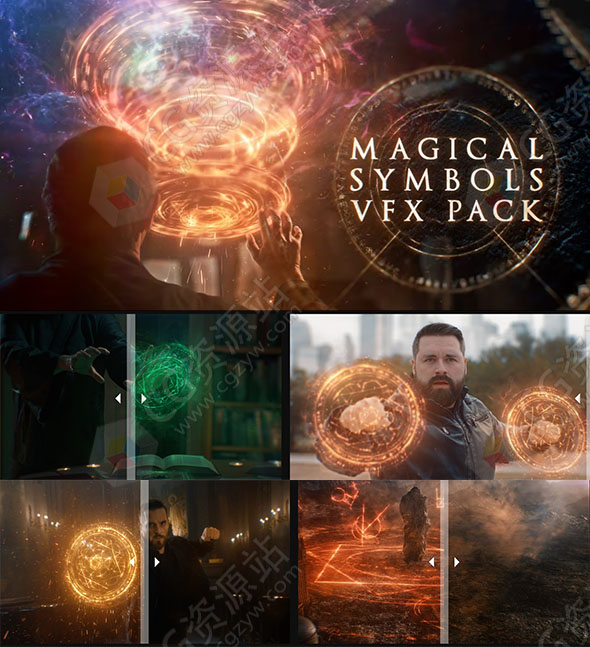 82个4K魔法盾牌上古卷轴火花战斗特效VFX合成动画视频素材-图片1