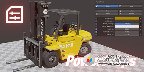 模型动画控制属性复制Blender插件 PowerProps v0.3.1