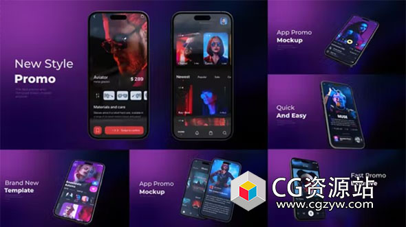 AE模板-iPhone手机APP展示片头 App Promo Phone 14 Pro