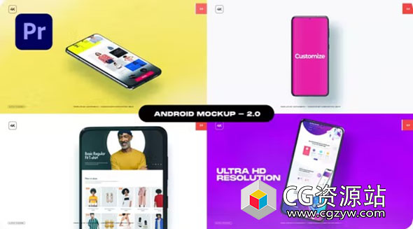 PR模板-Android手机样机APP应用动画演示 Android Mockup – Package 02
