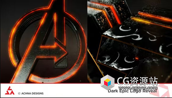 AE模板-E3D三维文字预告片Logo动画 Dark Epic Logo Reveal