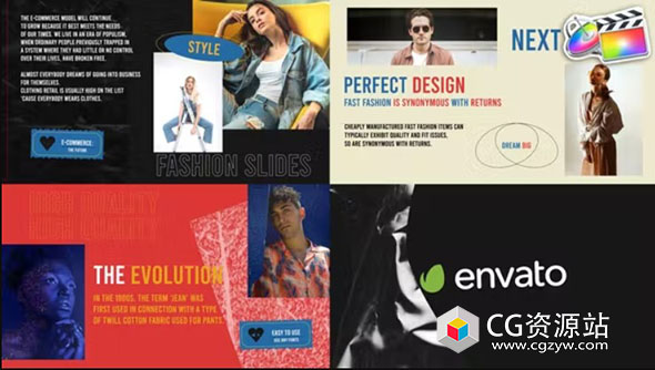 FCPX插件-现代时尚时装秀广告视频片头 Trendy Modern Slideshow