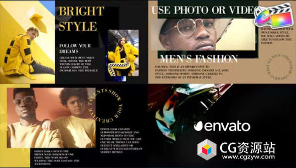 FCPX插件-多彩创意时尚幻灯片视频片头 Geometric Fashion Slideshow