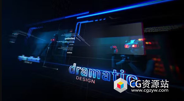 AE模板-科技感故障信号图文介绍展示幻灯片动画 Glitch Digital Slides